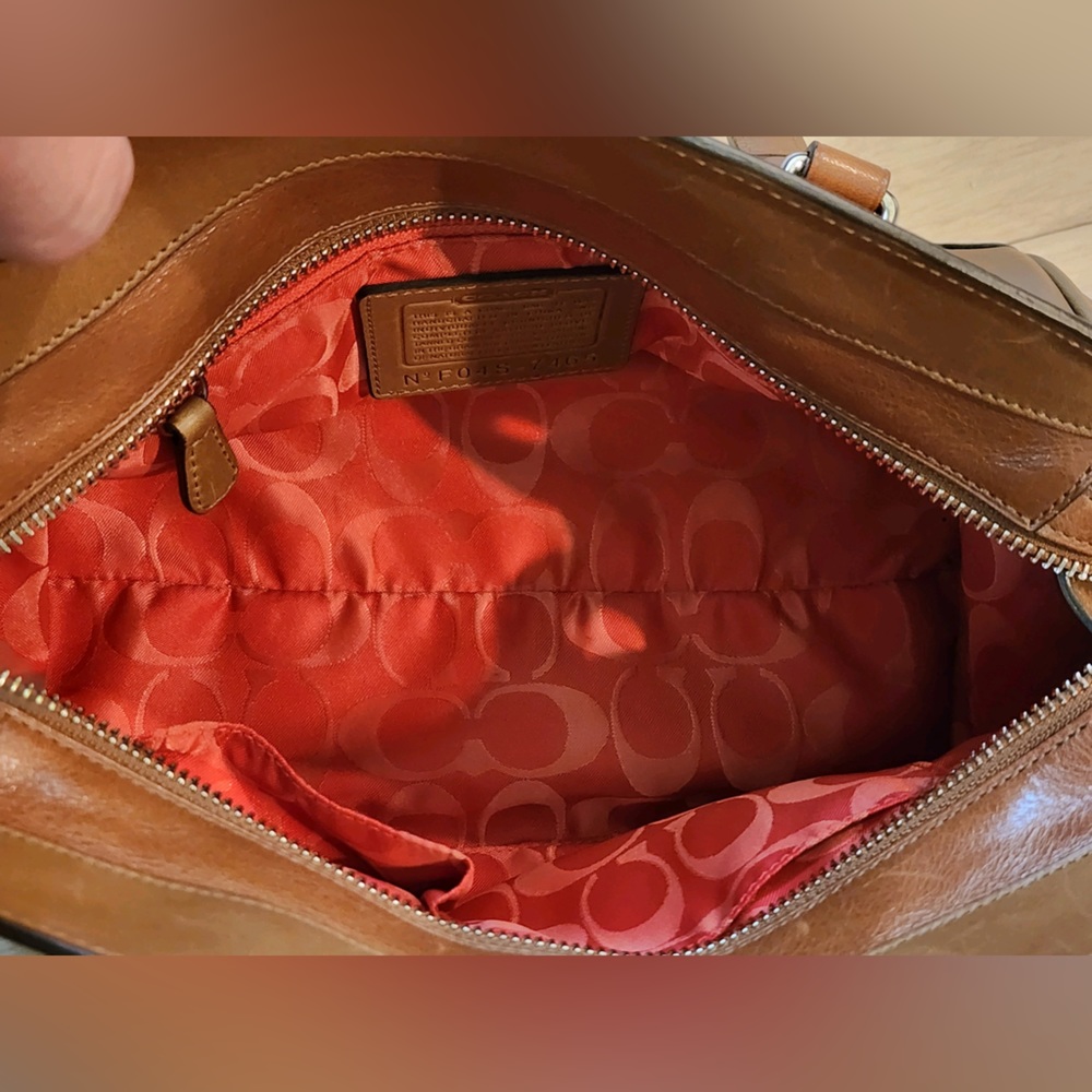 Coach Hamilton Burnished Glove Tanned Genuine Leather Satchel Handbag Like New - Picture 15 of 16